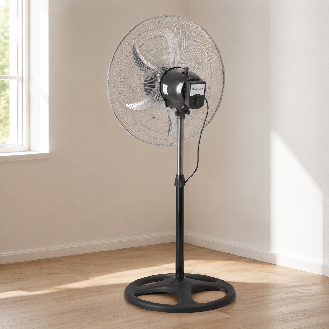 Ventilateur sur pied 75W Ø50 cm – 5 pales en aluminium