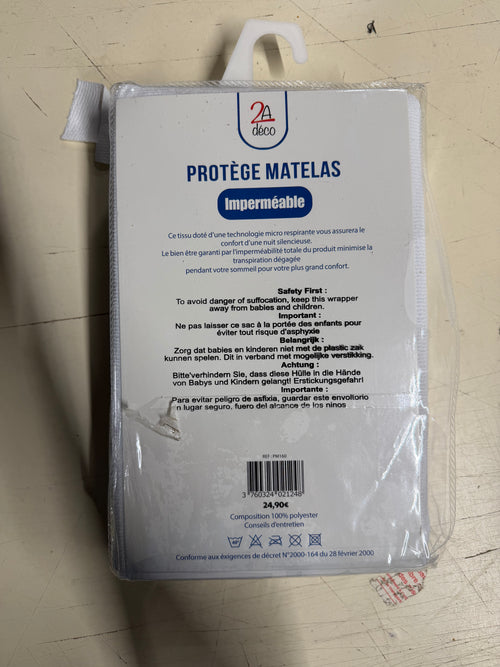 Protège-matelas imperméable 160 × 200 cm — Tissu respirant, bonnet 25 cm
