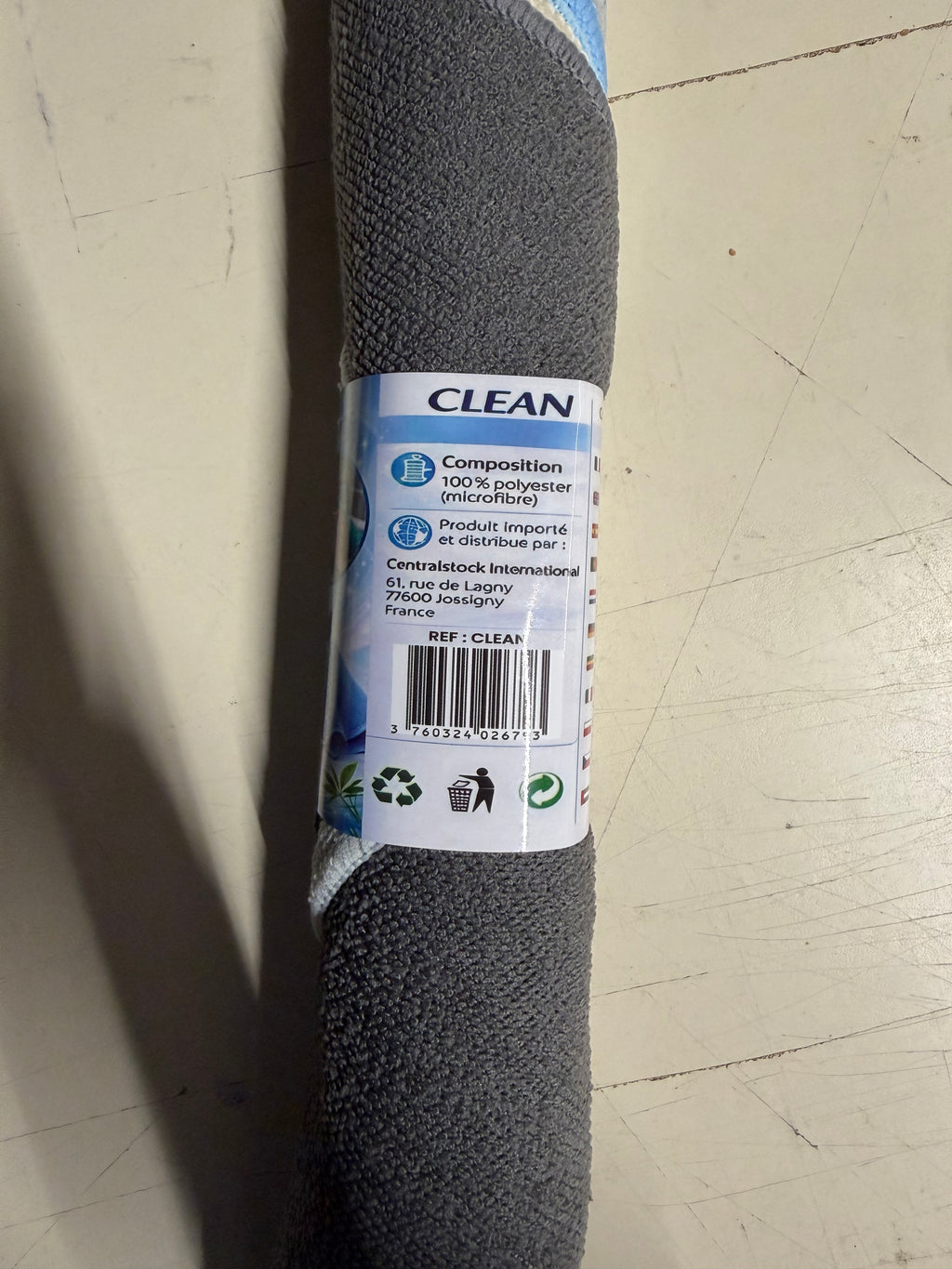 Lot de 25 chiffons microfibres CLEAN (5 × 5 chiffons) – Multi-surfaces – 30 × 30 cm