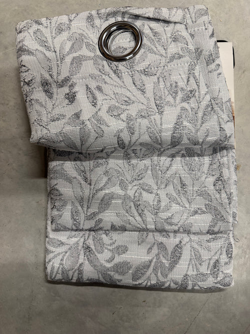 Rideau Jacquard Gloria Newman 140 × 240 cm – Gris – 1 panneau à œillets